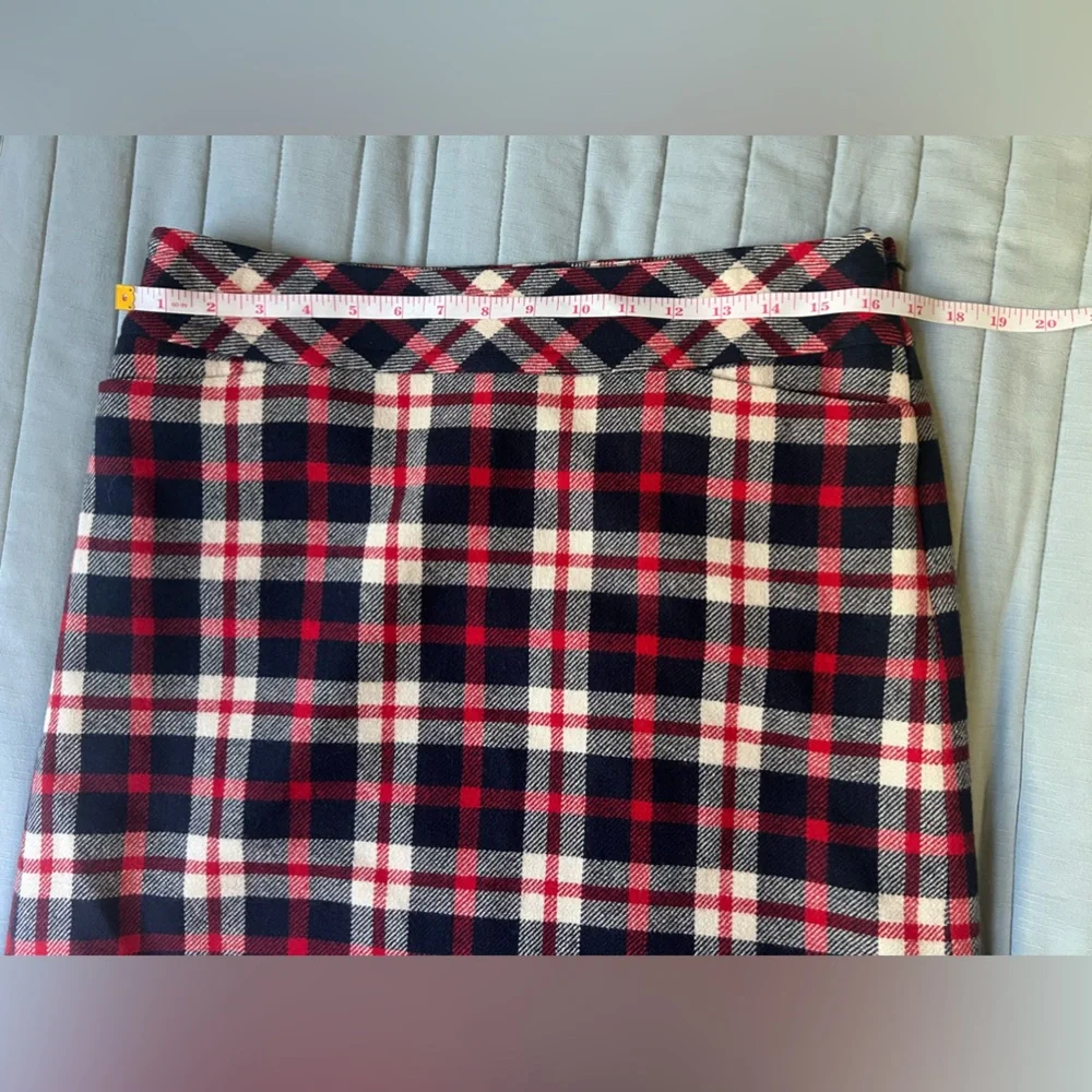 Talbots Plaid Wool Blend Lined Pencil Skirt